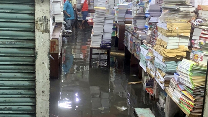 টানা বৃষ্টিতে সিলেট নগরীতে জলাবদ্ধতা