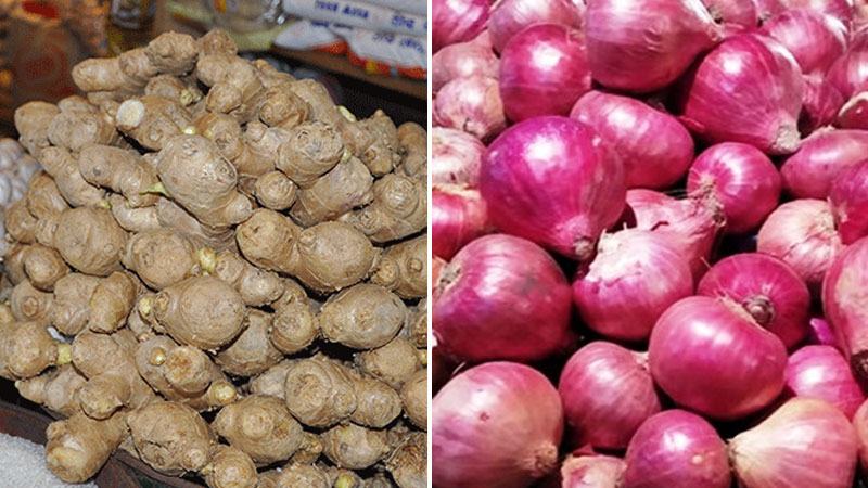 ক্রেতা সংকটে হিলিতে কমেছে আদা ও পেঁয়াজের দাম