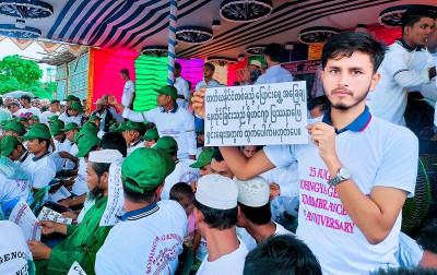 উখিয়া ও টেকনাফের আশ্রয় শিবিরে রোহিঙ্গাদের সমাবেশ