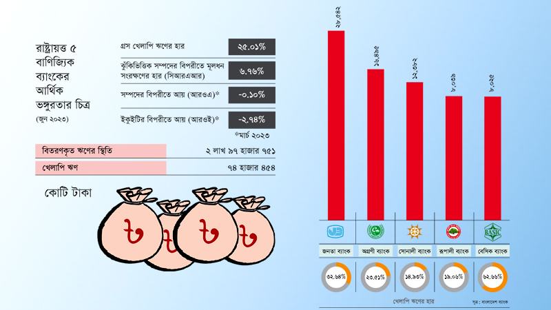 রাষ্ট্রায়ত্ত ব্যাংকের আর্থিক ভঙ্গুরতা বেড়েছে