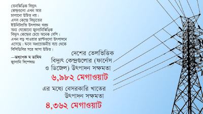 তেলভিত্তিক বিদ্যুৎ কেন্দ্রের বেশির ভাগই অলস বসে থাকতে পারে