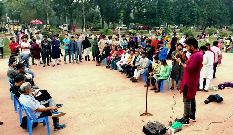 জাবিতে ফিলিস্তিনি জনগণের পক্ষে কবিতা সমাবেশ