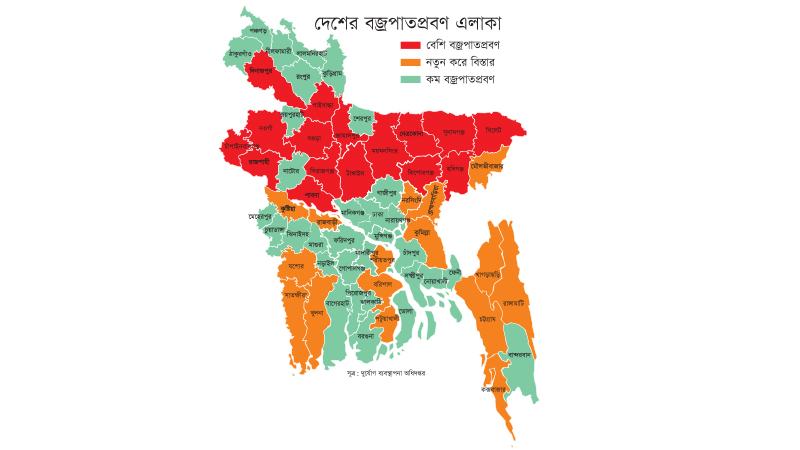 জলবায়ুর বৈরিতায় দেশে বেড়েছে বজ্রপাতপ্রবণ এলাকা