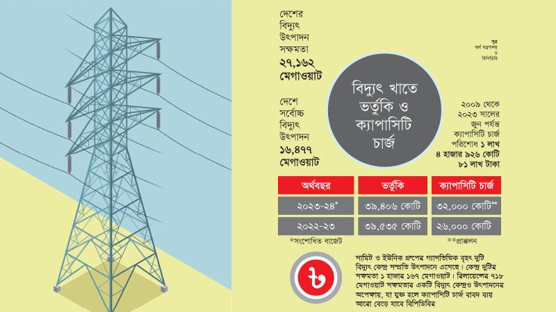 বিদ্যুতে ভর্তুকির ৮১ শতাংশই ক্যাপাসিটি চার্জ