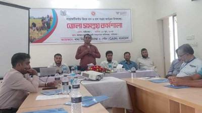 গাইবান্ধায় জিংক ধান নিয়ে কর্মশালা