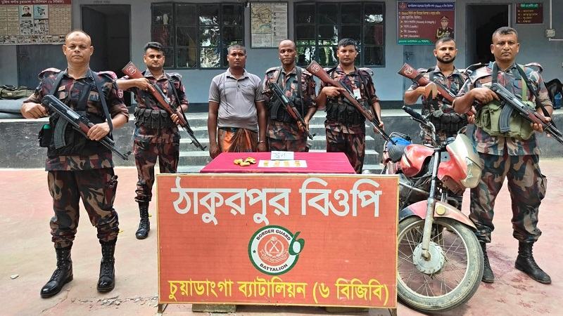 চুয়াডাঙ্গায় বিজিবির অভিযানে ৮টি স্বর্ণের বার আটক