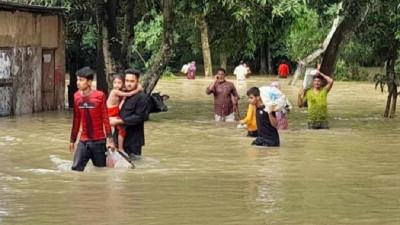 গোমতী নদীর বাঁধ ভেঙে প্লাবিত বুড়িচংয়ের ৫ ইউনিয়নের অধিকাংশ গ্রাম