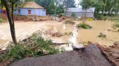ঢলের পানিতে সেতু ধস, আখাউড়া-কসবা যোগাযোগ বন্ধ