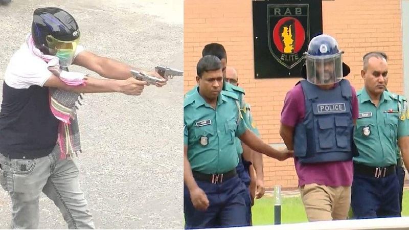 দুই হাতে পিস্তল নিয়ে গুলি চালানো রুবেল পাঁচ দিনের রিমান্ডে