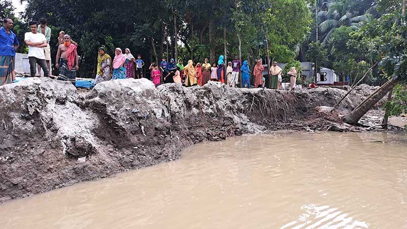 নড়াইলে নবগঙ্গার ভাঙনে গ্রাম ছাড়ছে বাস্তুহারা মানুষ