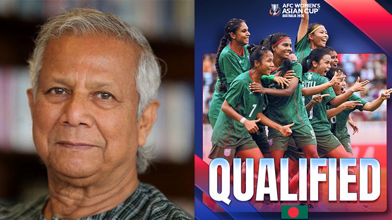 বাংলাদেশ নারী ফুটবল দলকে প্রধান উপদেষ্টার অভিনন্দন