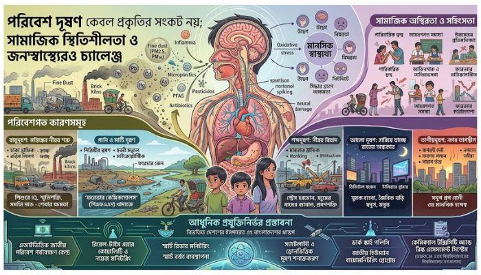 পরিবেশ দূষণ কেবল প্রকৃতির সংকট নয়; সামাজিক স্থিতিশীলতা ও জনস্বাস্থ্যেরও চ্যালেঞ্জ