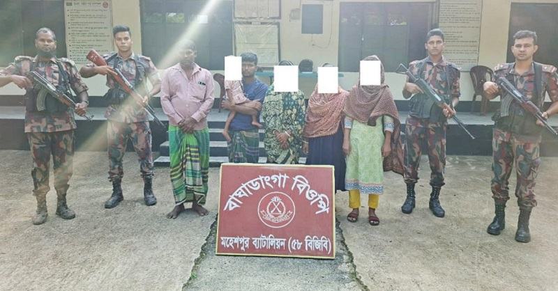 ঝিনাইদহের মহেশপুর সীমান্তে শিশুসহ আটক ৬ বাংলাদেশী