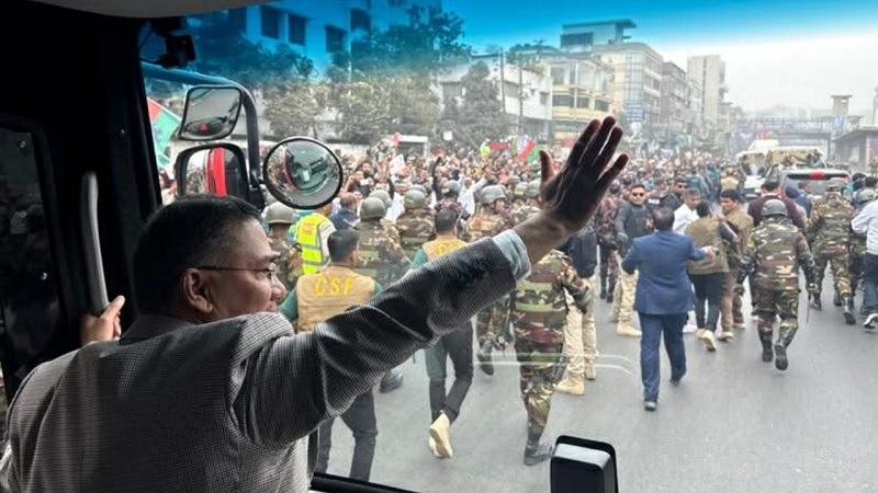 সমাবেশস্থলের কাছাকাছি তারেক রহমান
