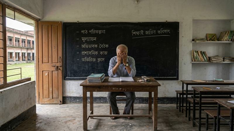 যে সমাজ শিক্ষককে ভয় দেখায়