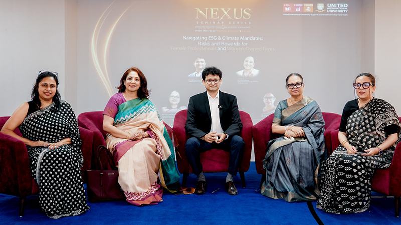 ইউআইইউতে নারী পেশাজীবী ও উদ্যোক্তাদের জন্য ইএসজি ও জলবায়ুর চ্যালেঞ্জ মোকাবেলা বিষয়ক সেমিনার সিরিজ অনুষ্ঠিত